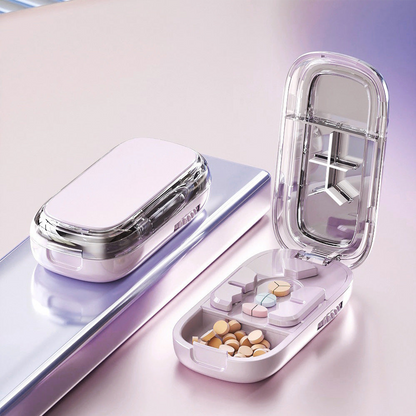 ⏳ Last day 49% OFF -💊Portable Pill Cutter/Splitter & Storage Case (Cuts into 1/2, 1/3, or 1/4 portions)