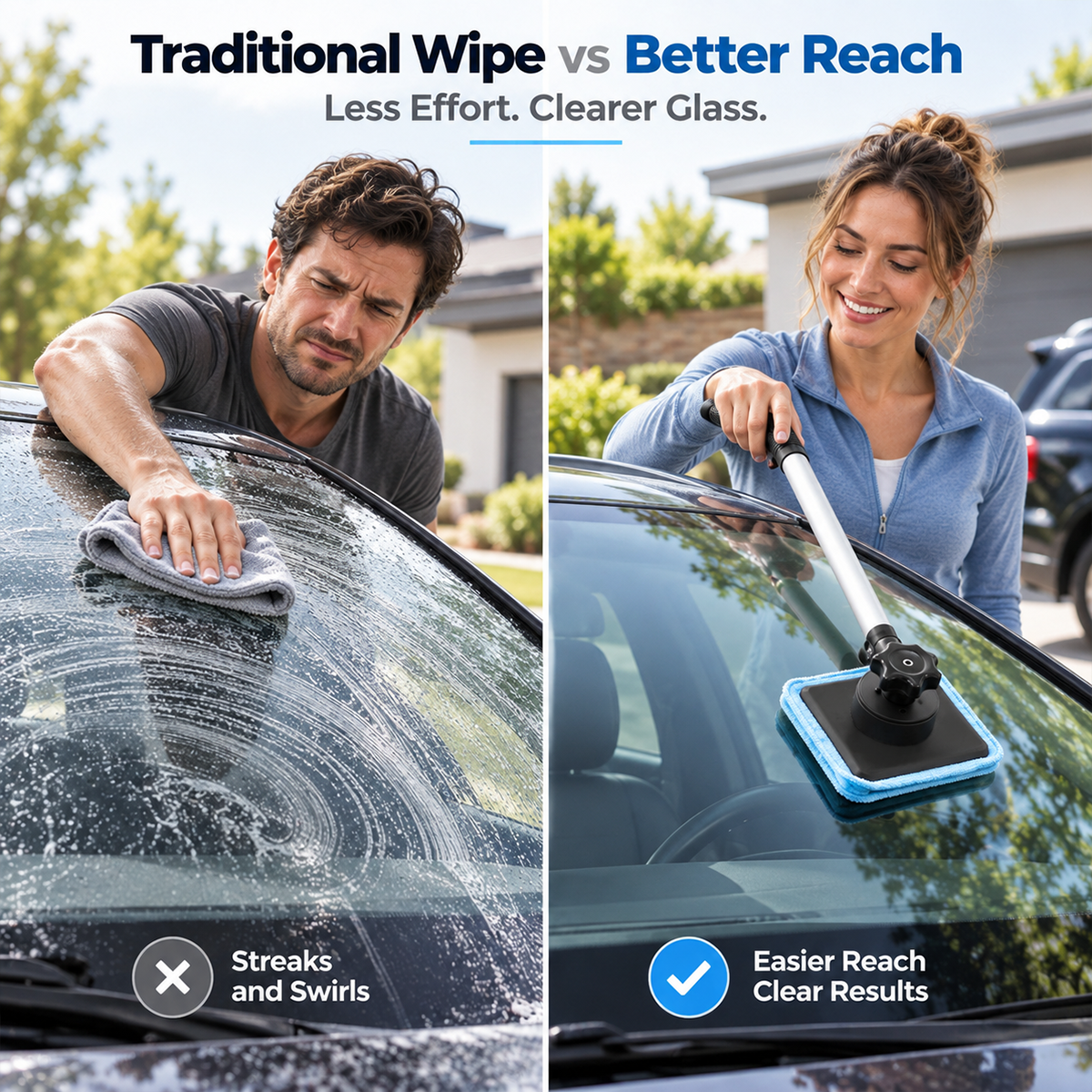 🚗✨ Dual-Sided Magnetic Windshield Cleaner – Clean Both Sides at Once