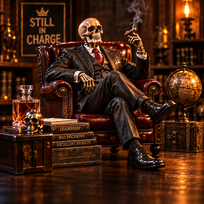 💀🔥 Bad to the Bone – 6 Dark Humor Skeleton Collectibles for Men, Man Cave Decor & Unique Gifts 🎁