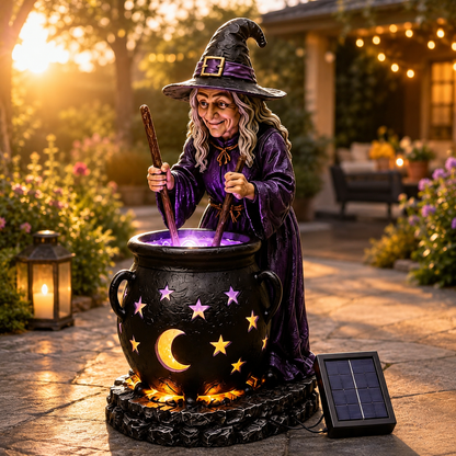 ⚡50% OFF TODAY🧙‍♀️Halloween Witch Glowing Cauldron Solar Light