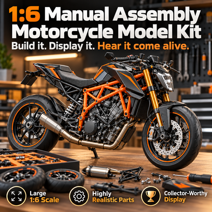 🔥LAST DAY 49%🏍️ Motorcycle Model Kit – 1:6 Scale DIY Assembly & Fuel-Powered Engine
