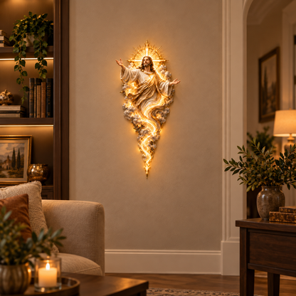 🔥Last Day 49% OFF -  ✝️ Light of the World Jesus Wall Sculpture – A Radiant Symbol of Faith for the Home