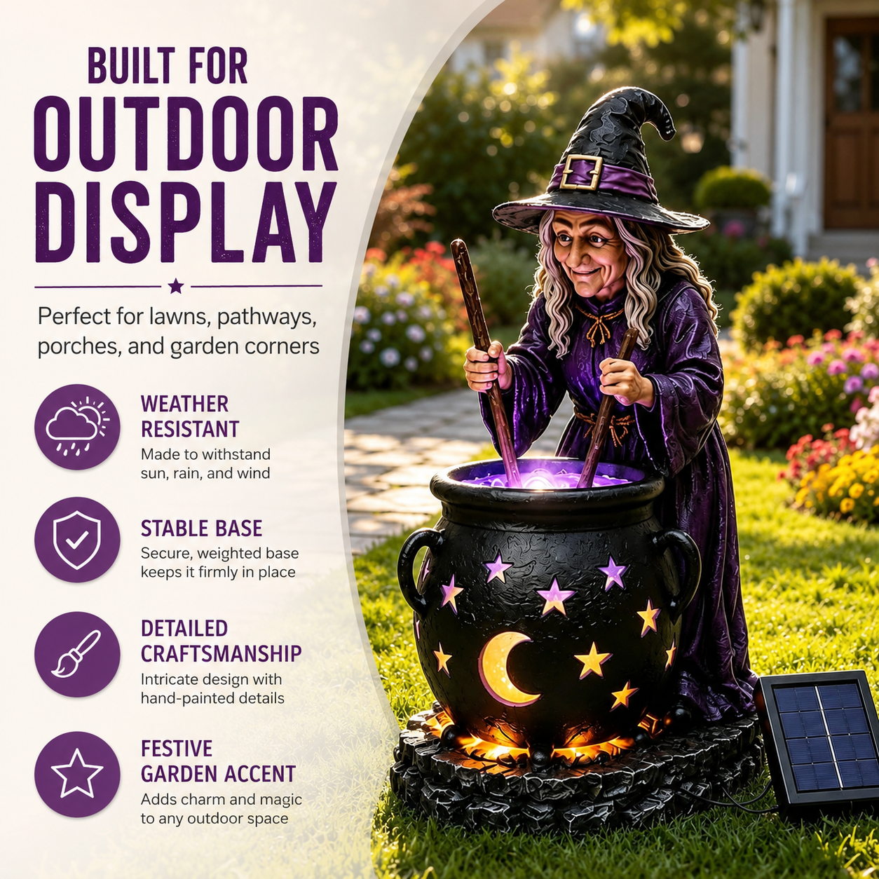 ⚡50% OFF TODAY🧙‍♀️Halloween Witch Glowing Cauldron Solar Light