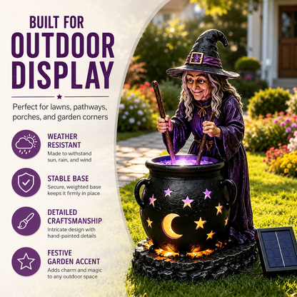 ⚡50% OFF TODAY🧙‍♀️Halloween Witch Glowing Cauldron Solar Light