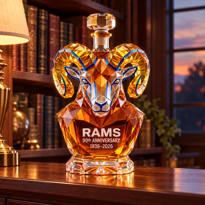 🏈 Los Angeles Rams 90th Anniversary 🏆 Sculpted Collector’s Decanter – Limited Edition