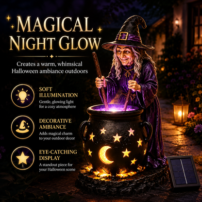 ⚡50% OFF TODAY🧙‍♀️Halloween Witch Glowing Cauldron Solar Light
