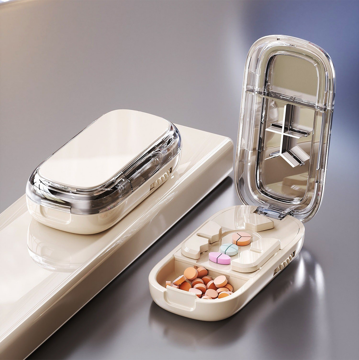 ⏳ Last day 49% OFF -💊Portable Pill Cutter/Splitter & Storage Case (Cuts into 1/2, 1/3, or 1/4 portions)
