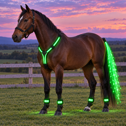 🌈🐎 Ride in Color! LED Horse Light Set – Blue, Green & Pink