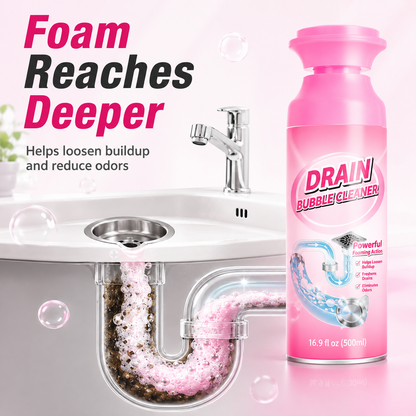 🫧 Foaming Pipe Cleaner & Drain Deodorizer – 360° Expanding Sink Foam ✨