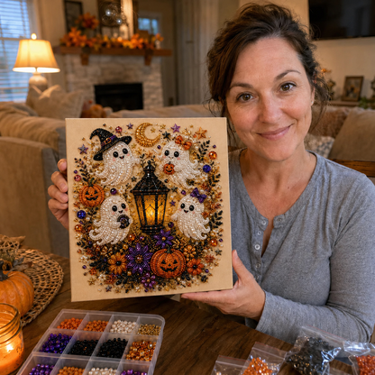 💥LAST DAY  50% OFF👻✨ Halloween Pearl Art DIY Kit – Turn Tiny Pearls into Spooky-Cute Magic