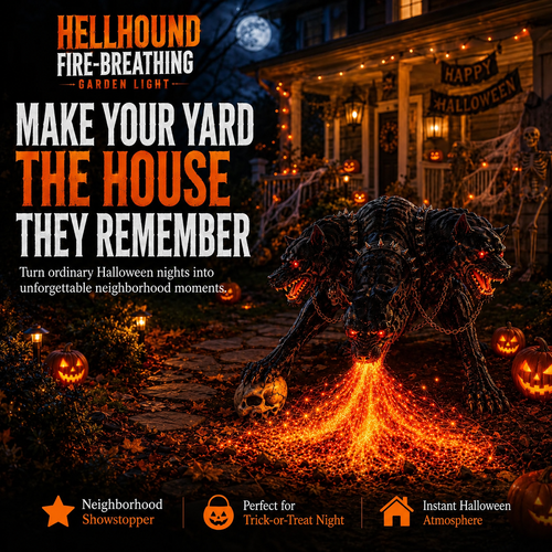 🔥 Limited-Time 49% OFF – 🎃 3-Headed Hellhound Halloween Light – Make Your Yard the One Everyone Remembers