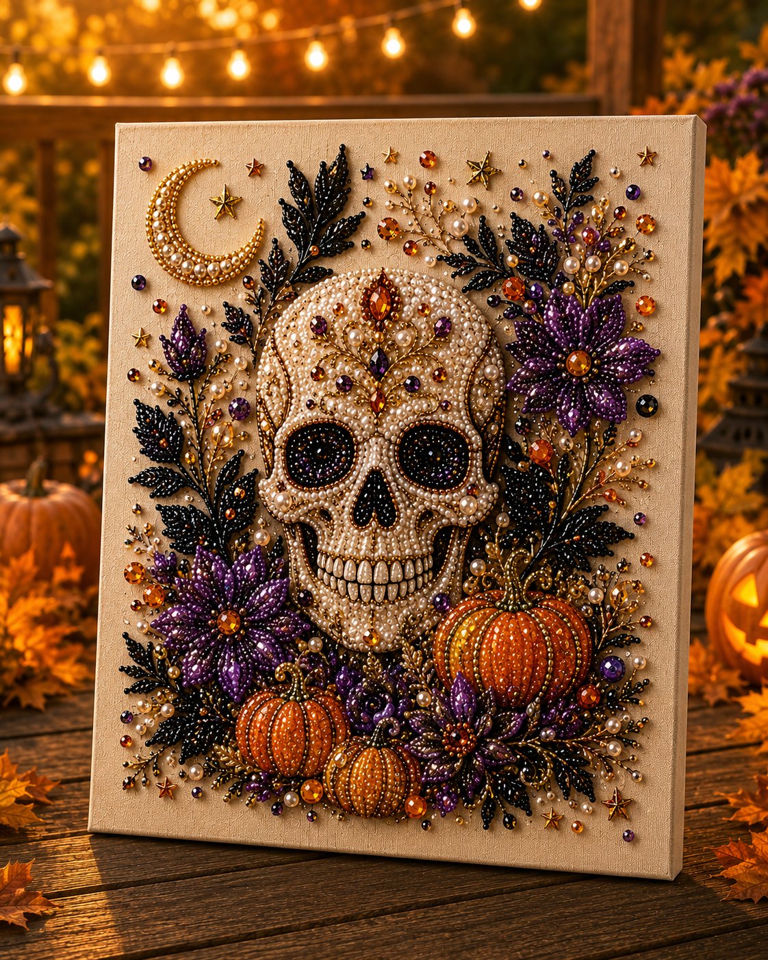 💥LAST DAY  50% OFF👻✨ Halloween Pearl Art DIY Kit – Turn Tiny Pearls into Spooky-Cute Magic