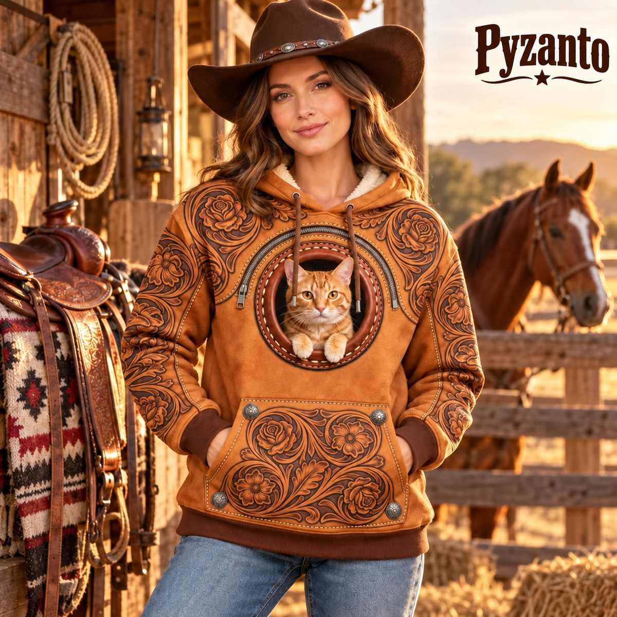 ✨50% OFF TODAY🤠 Western Cowboy Pet Carrier Jumpsuit – Keep Your Pet Close & Cozy