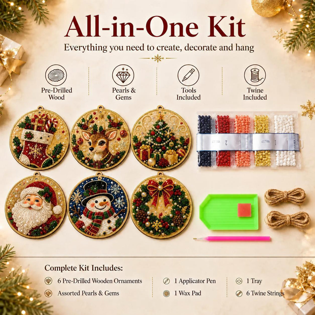 🔥Christmas Sale 50% OFF🎄 DIY Diamond Painting Ornaments Kit