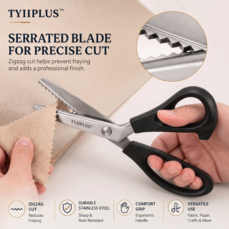Stainless Steel Pinking Shears – 9.1' Zig Zag Fabric Scissors for Sewing, Quilting, Dressmaking & DIY Crafts