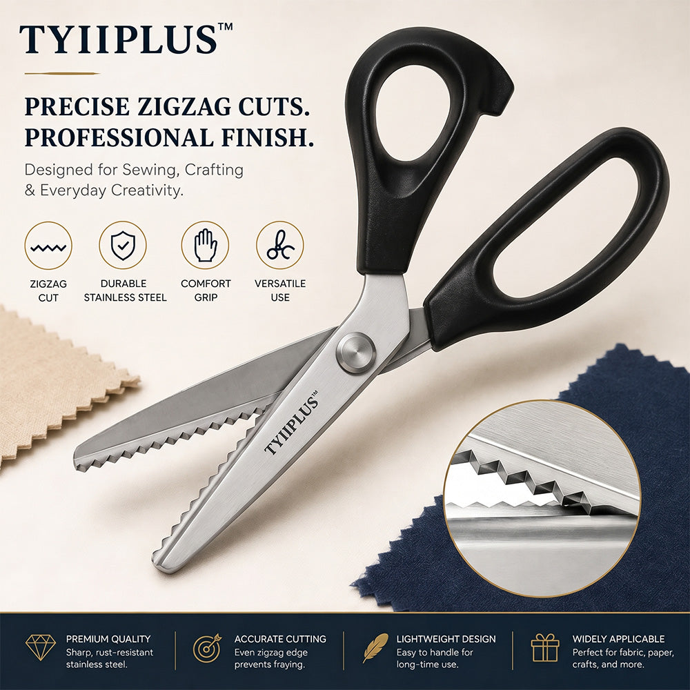 Stainless Steel Pinking Shears – 9.1' Zig Zag Fabric Scissors for Sewing, Quilting, Dressmaking & DIY Crafts