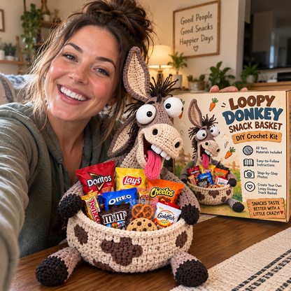 🔥Buy 3, Get 1 Free—Today Only 🔥🔥–😂 Snack Attack Squad™ – DIY Crochet Funny Animal Snack Basket Collection