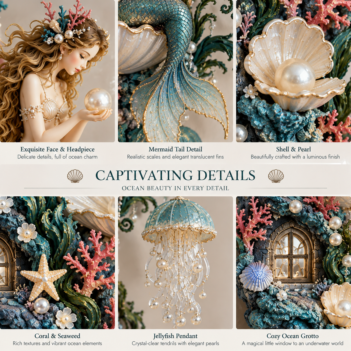 ⏰Limited Stock 50% OFF - 🧜‍♀️✨ Mermaid Pearl Wall Light 🐚🌊