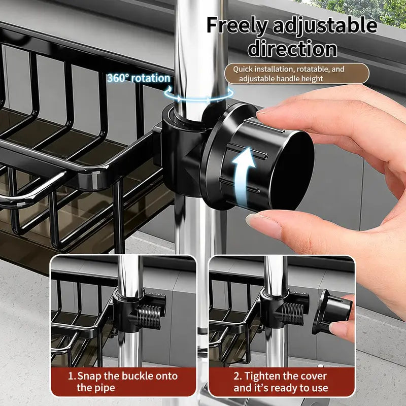 🫧Detachable Stainless Steel Sink Caddy for Kitchen & Bathroom