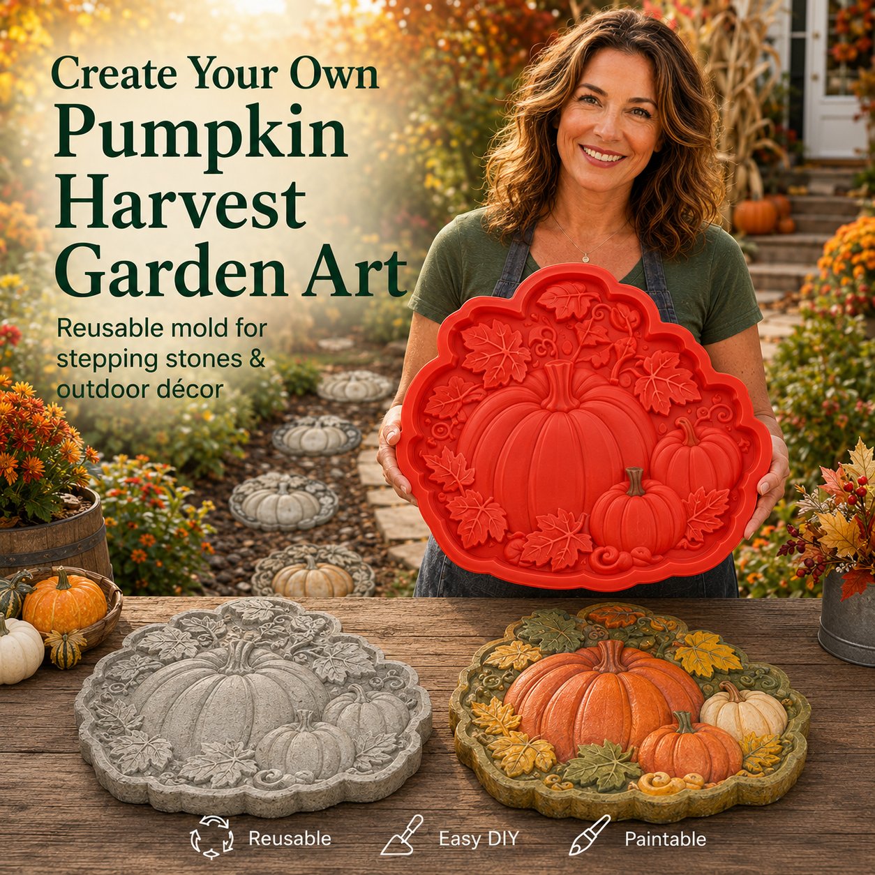 💥 LAST DAY 55% OFF - 🌻 Reusable Sunflower Stepping Stone Mold
