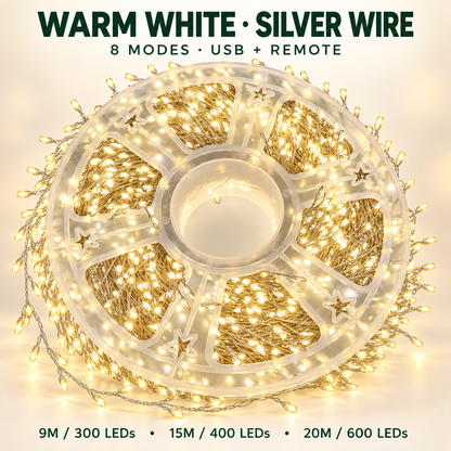 🔥 49% OFF TODAY🌟 300–600 LED Christmas Cluster Lights with 8 Lighting Modes