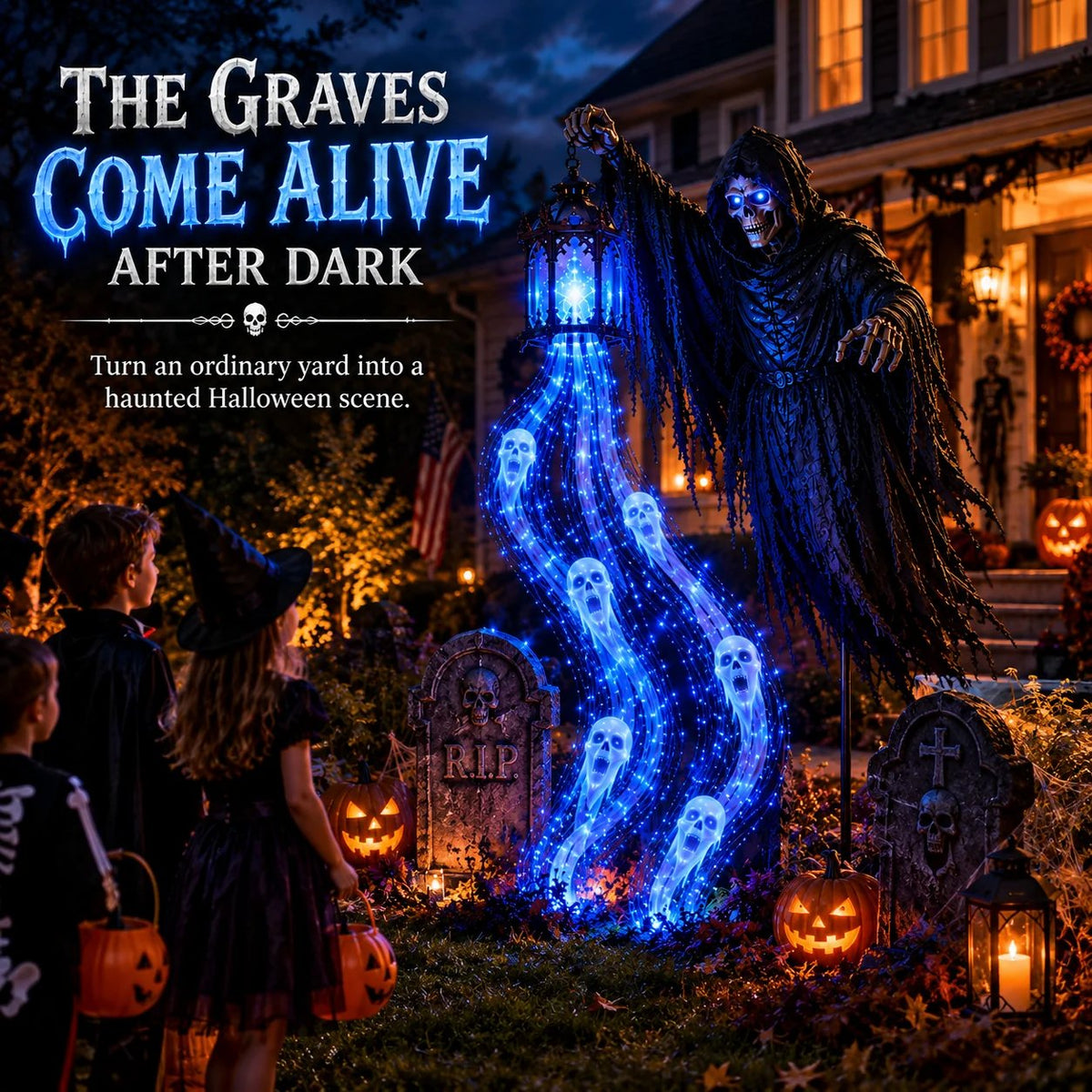🔥70% OFF TODAY 🎁💀 Halloween Haunted Yard Lights – Solar Spirit Character Collection👻