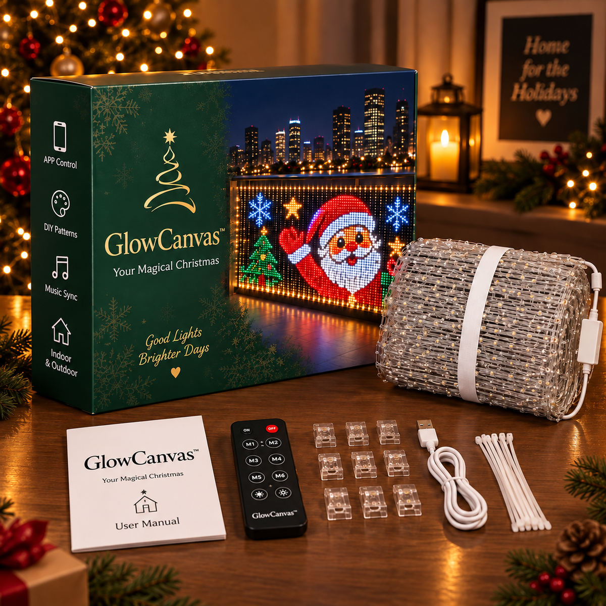 🎄 GlowCanvas™ Smart Christmas Curtain Lights – App-Controlled DIY Animated LED Display