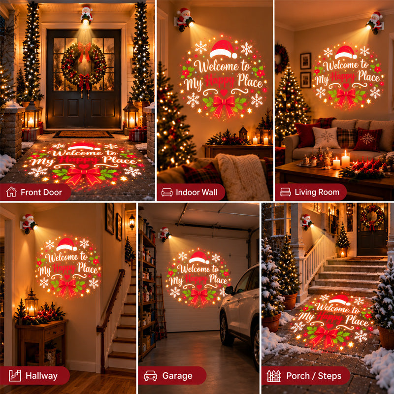 🔥✨Hot Sale🎅 Santa Christmas Welcome Projector – Festive Holiday Doorway Light with Remote Control ✨