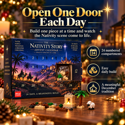 Nativity Advent Calendar – 24-Day Buildable Christmas Nativity Set