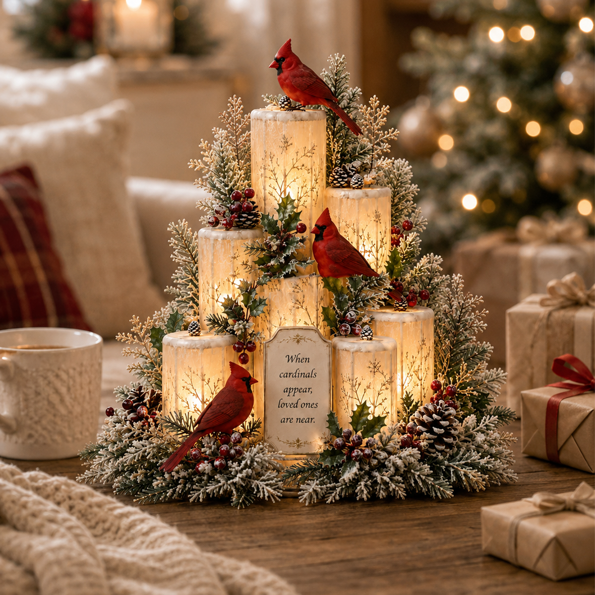 ❤️HOT SALE 55% OFF🕯️Cardinal Memorial LED Candle Centerpiece