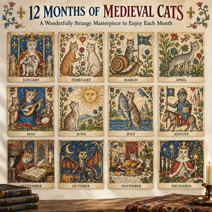 🐈🏰 Medieval Cats 2027 – 12 Months of Historically Questionable Cats