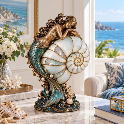 🧜‍♀️🌙 Moonlit Mermaid Nautilus Lamp™ | Ocean Projection Accent Light