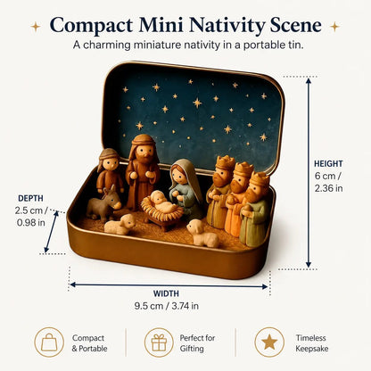 ✝️🌟Mini Nativity Scene Keepsake Tin — Pocket-Sized Christmas Holy Family Set
