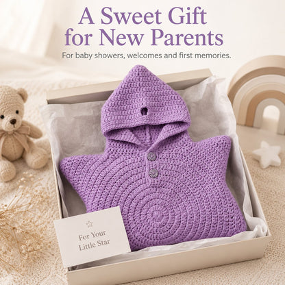 ⭐ Starfish Crochet Baby Outfit, Knitted Hooded Newborn Onesie, Breathable Cotton Blend Baby Photo Prop