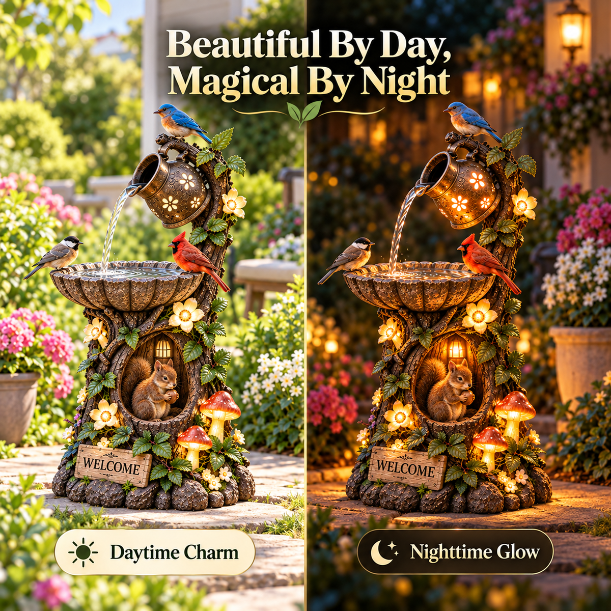 🐦 Solar Birdbath Fountain – Bring Your Garden to Life