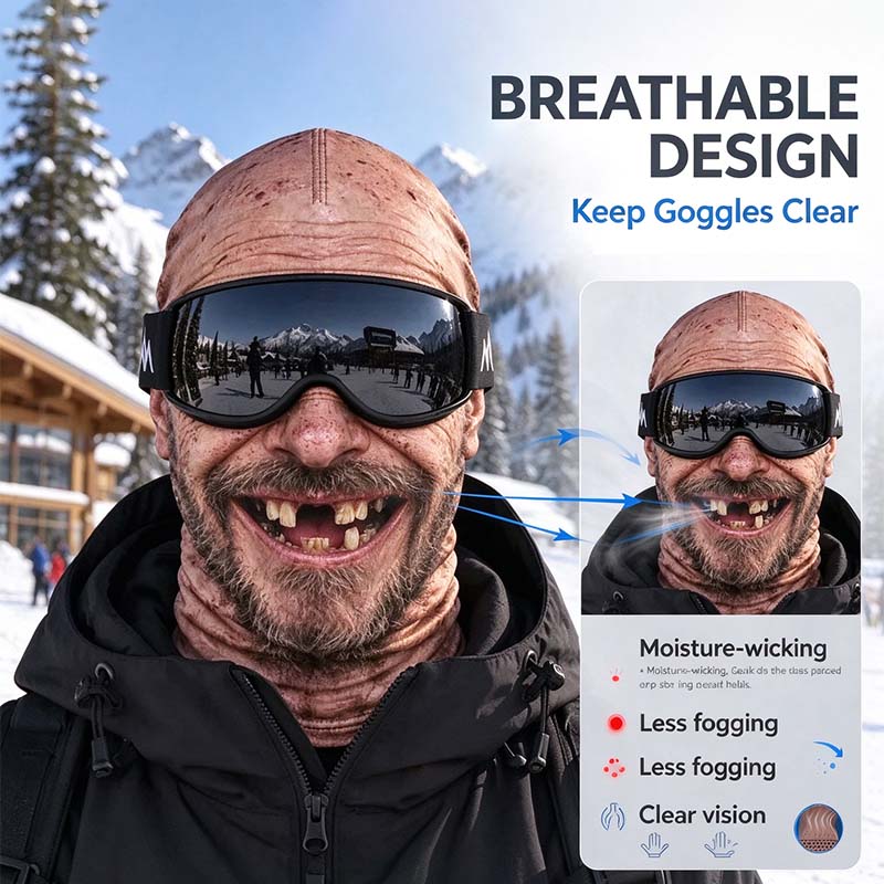 Realistic Face Balaclava – Funny Ski & Snowboard Mask for Cold Weather Adventures, Unisex Adult One Size (21-24') ⛷️
