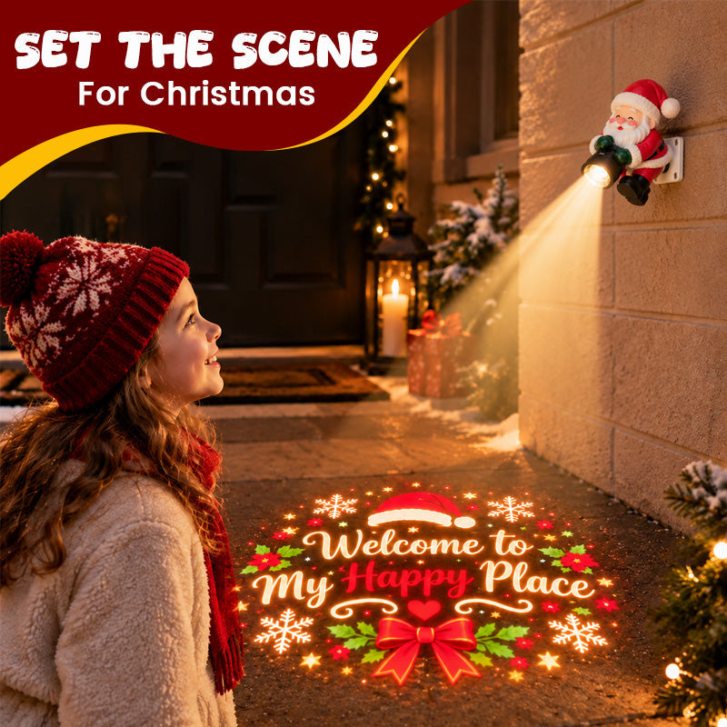 🔥✨Hot Sale🎅 Santa Christmas Welcome Projector – Festive Holiday Doorway Light with Remote Control ✨