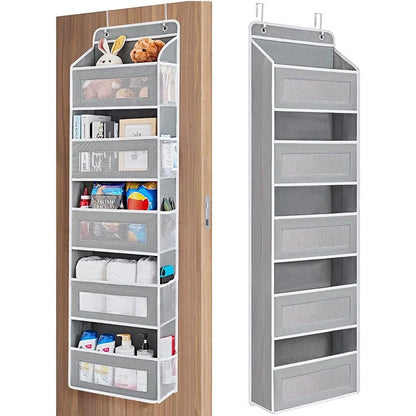 🔥 50% OFF 5-Tier Over-the-Door Organizer – Extra Side Mesh Pockets for More Storage 🚪