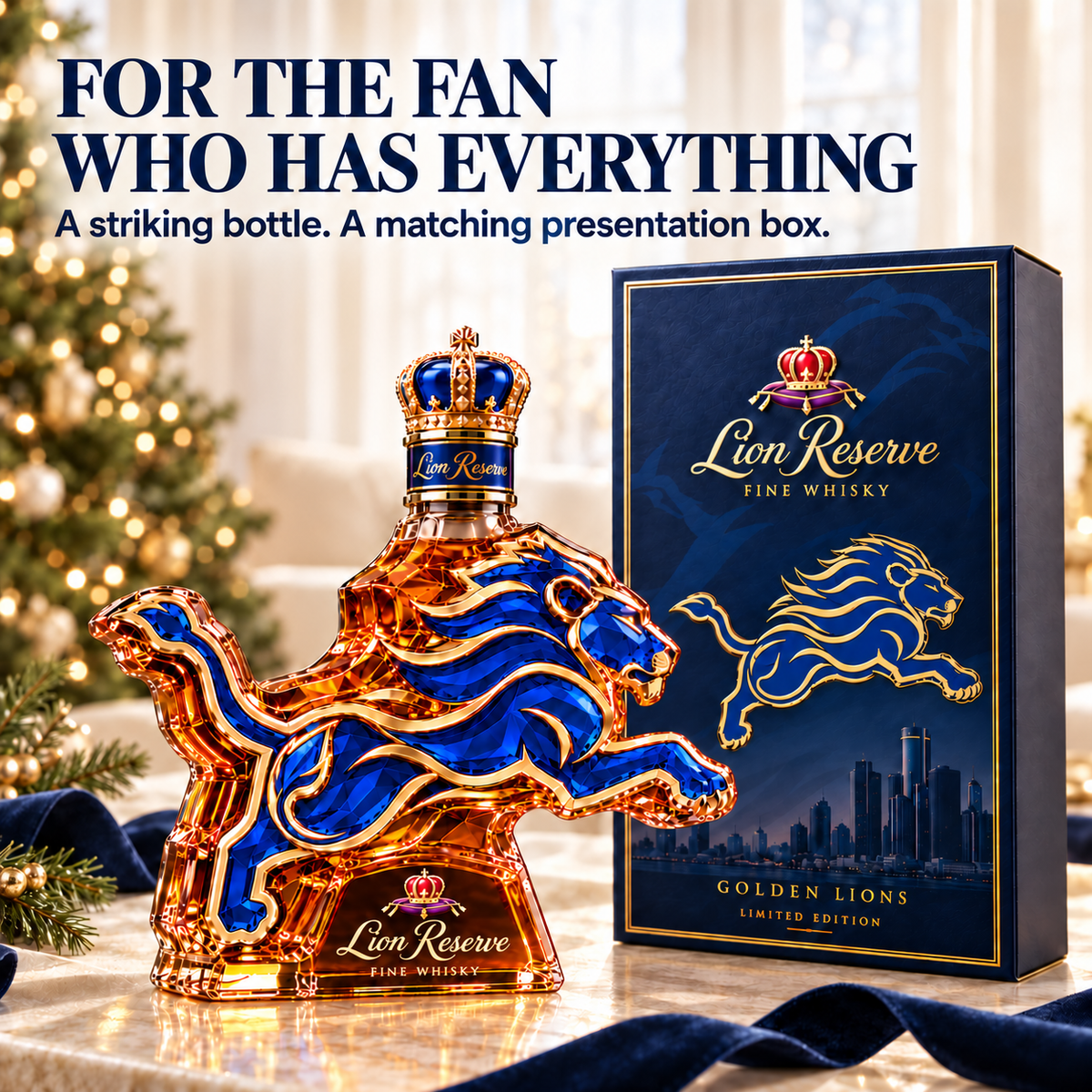 🦁 Lions Pride Collector’s Bottle 👑 Sculpted Lion Design & Gift Box