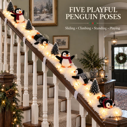 ❄️Christmas Penguin Staircase Decor for a Cozy Holiday Home