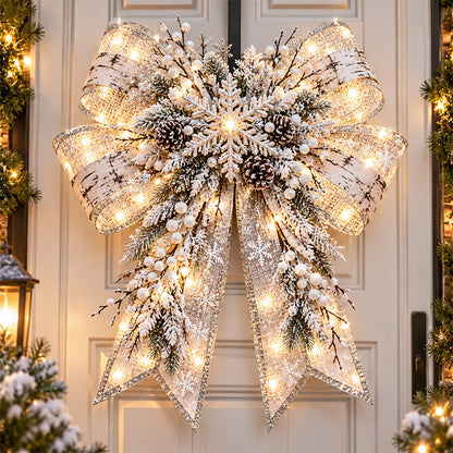 🔥LAST DAY 50%🎀🎄 Christmas Magic Bow Door Hangers – Oversized Light-Up Holiday Bows in 6 Festive Styles