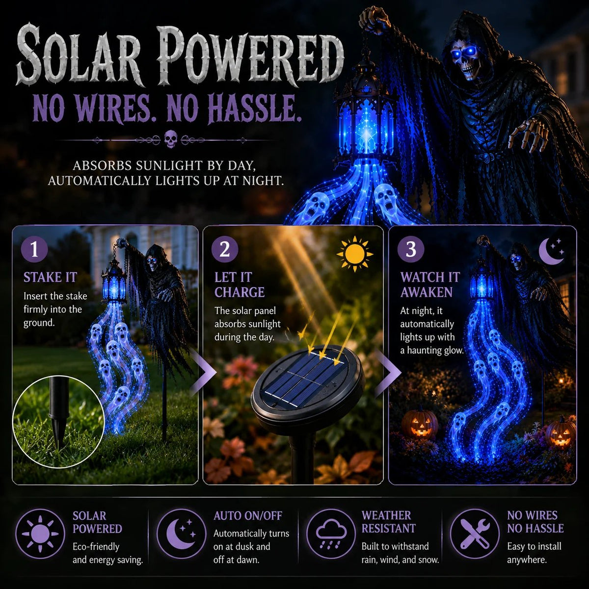 🔥70% OFF TODAY 🎁💀 Halloween Haunted Yard Lights – Solar Spirit Character Collection👻