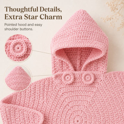 ⭐ Starfish Crochet Baby Outfit, Knitted Hooded Newborn Onesie, Breathable Cotton Blend Baby Photo Prop