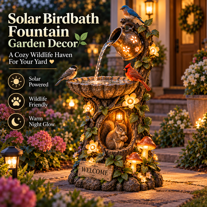 🐦 Solar Birdbath Fountain – Bring Your Garden to Life