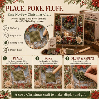 🎁 3D Christmas Fabric Poke Art Kit🎄 Handmade Fabric Poke Art Kit🎅 Vintage Holiday Handmade Decoration, DIY Christmas Craft Kit for Adults & Beginner