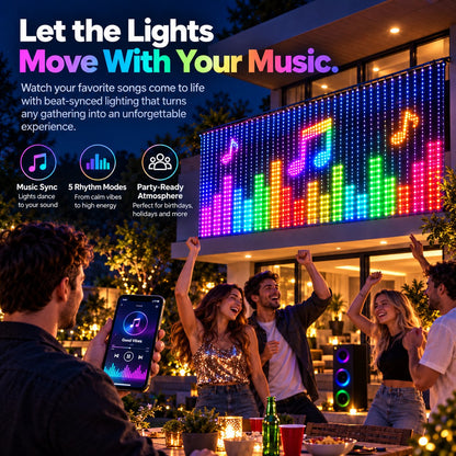 ✨ Turn Your Balcony Into A Giant LED Light Show! 🎄 Smart Animated Mesh Screen 🎆📱