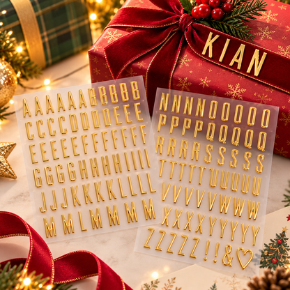 🎁✨ Personalized Gold Alphabet Stickers – Make Every Gift Extra Special!🎁3SETS(2PCS 1SET)