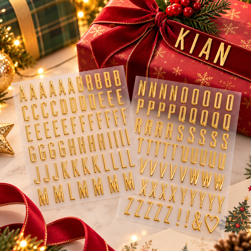 🎁✨ Personalized Gold Alphabet Stickers – Make Every Gift Extra Special!🎁3SETS(2PCS 1SET)