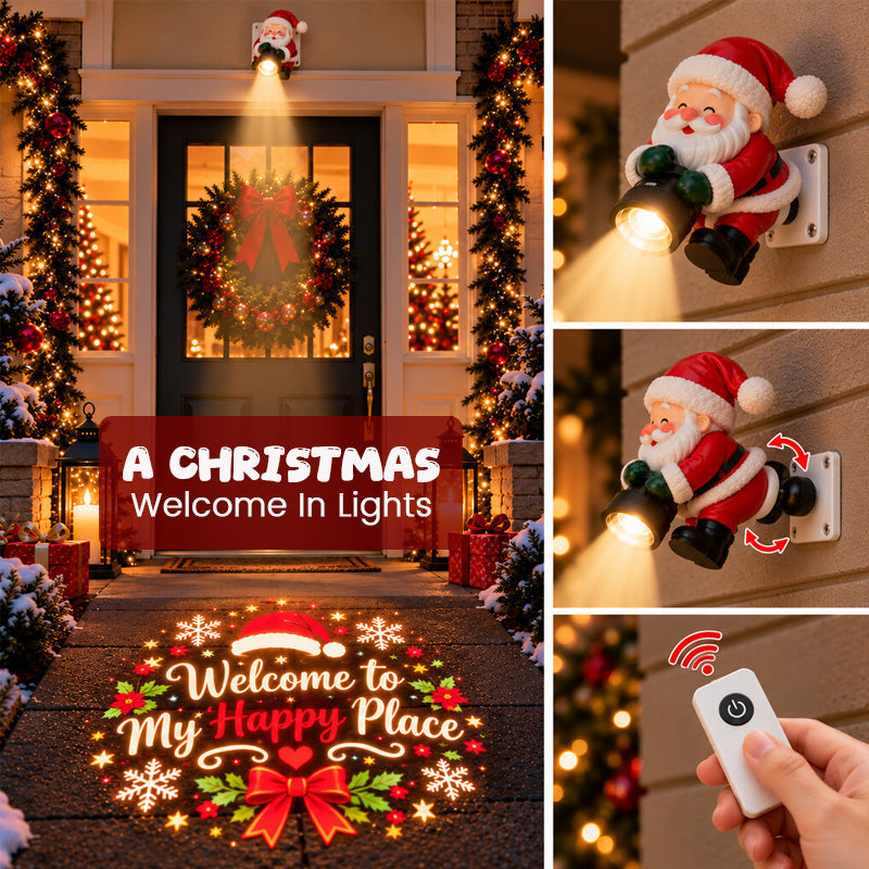 🔥✨Hot Sale🎅 Santa Christmas Welcome Projector – Festive Holiday Doorway Light with Remote Control ✨