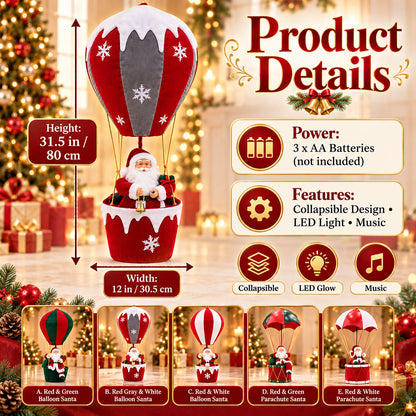 🎅 Lighted Musical Hanging Santa | Collapsible Christmas Décor